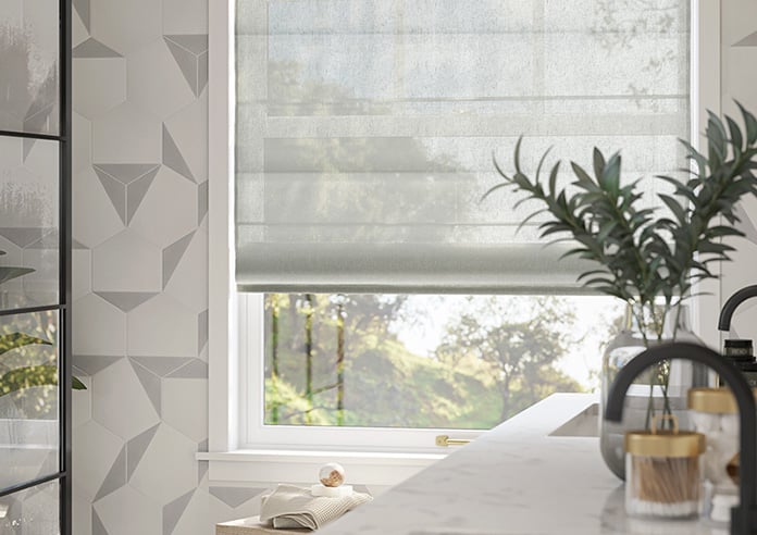 Taranto Voile, Black Frost - Motorised Roman Blind - Image 5